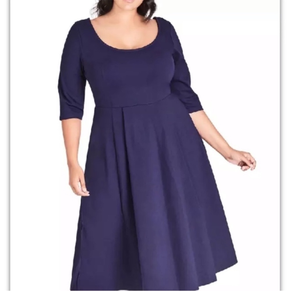 City Chic Classic Longline Sleeve Dress